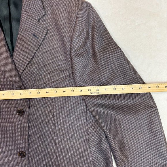 Pronto Uomo Men's 44 Long Brown Suit Silk & Wool Business Blazer Coat Jacket - Picture 10 of 16